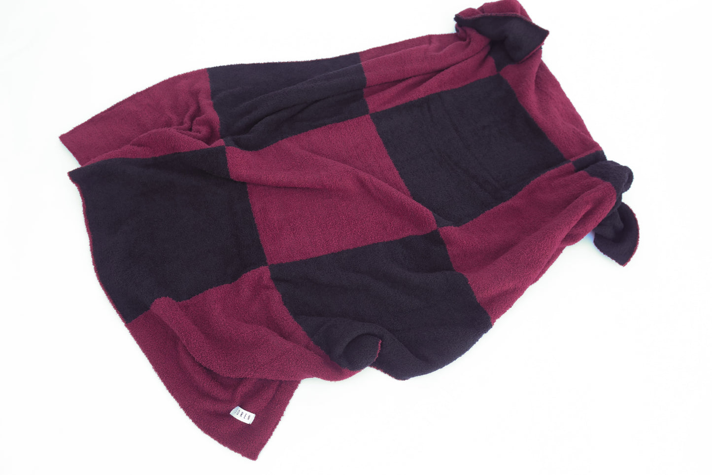 Maroon and Black Checkered Blanket