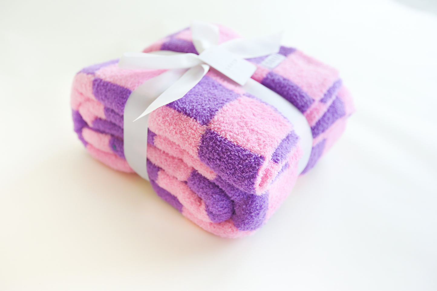 Pink and Purple Checkered Blanket