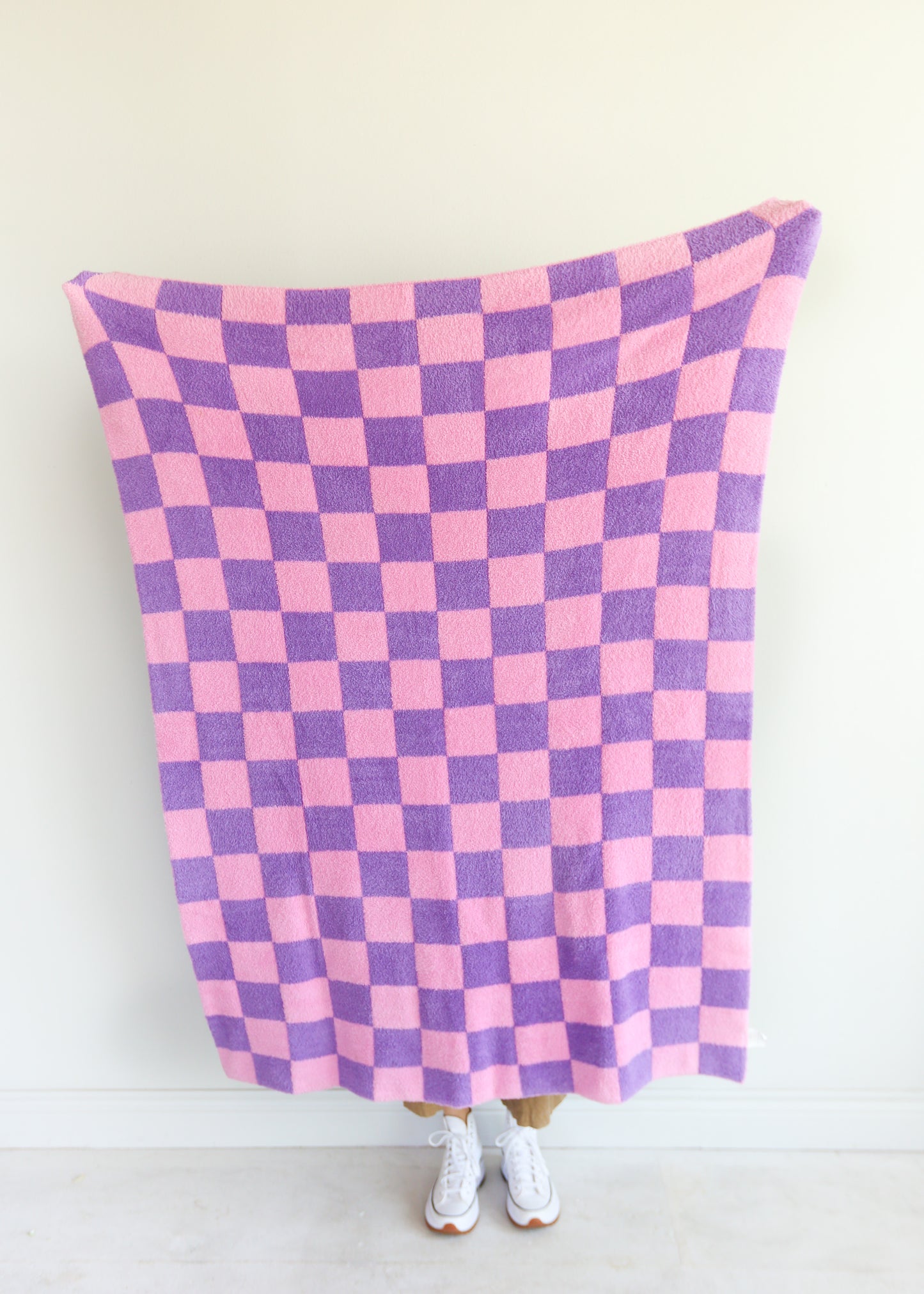 Pink and Purple Checkered Blanket